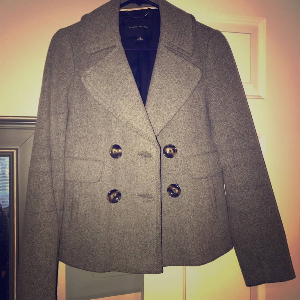 Banana Republic Gray Peacoat